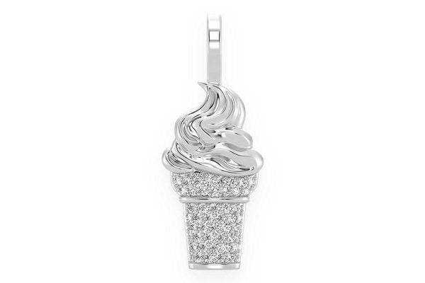 Ice Cream Diamond Pendant 14k Solid Gold .15ctw