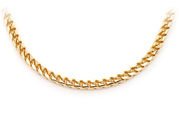 4.5MM Diamond Cut Franco 14k Solid Gold Chain