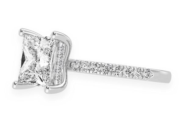 Thinn - 3.00ct Princess Solitaire - One Row Under Halo - Diamond Engagement Ring - All Natural Vs Diamonds