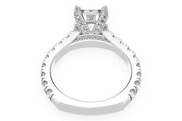 Thinn - 1.00ct Princess Solitaire - Single Row Scallop - Diamond Engagement Ring - All Natural Vs Diamonds