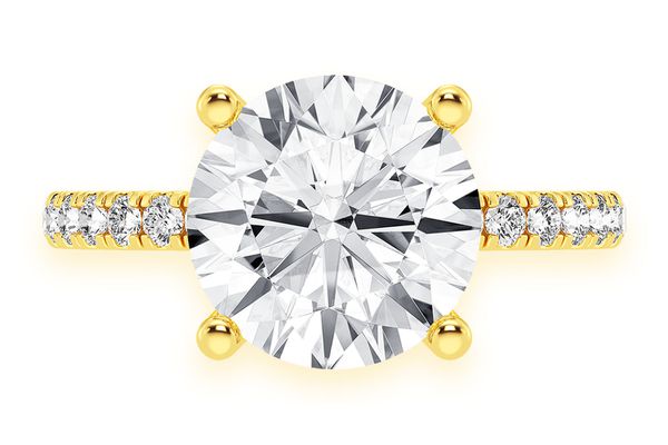 Thinn - 3.00ct Round Solitaire - One Row Under Halo - Diamond Engagement Ring - All Natural Vs Diamonds