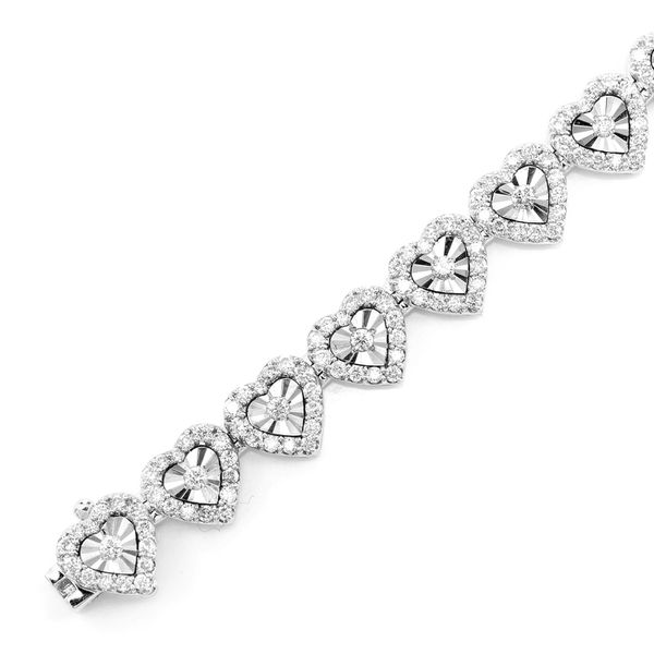 Miracle Set Heart Link Diamond Bracelet Solid Gold 2.75ctw