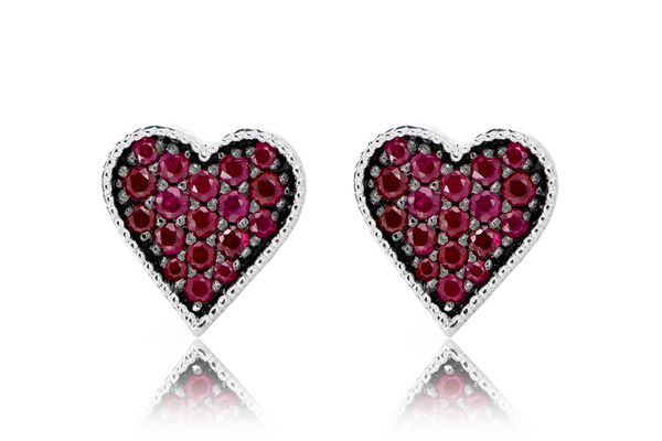 Heart Playing Card Diamond Stud Earrings 14k Solid Gold 0.30ctw