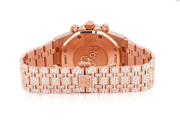 Audemars Piguet Royal Oak 18k Rose Gold - 21.75ctw Fully Iced Out