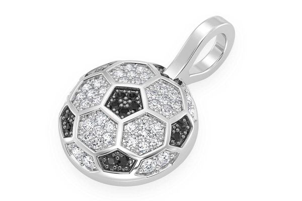 Soccer Ball Futbol Diamond Pendant 14k Solid Gold .25ctw