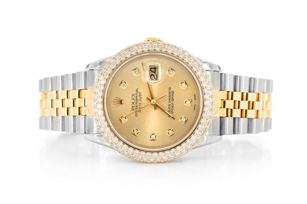 Rolex Datejust 18k Yellow Gold & Steel 36MM (16233) - 3.00ctw Diamond Bezel