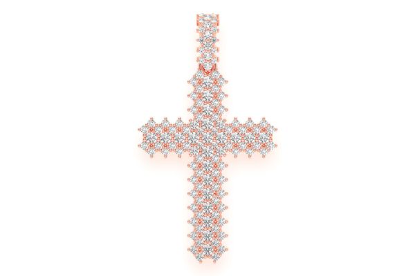 Jagged Cross Diamond Pendant 14k Solid Gold 1.75ctw