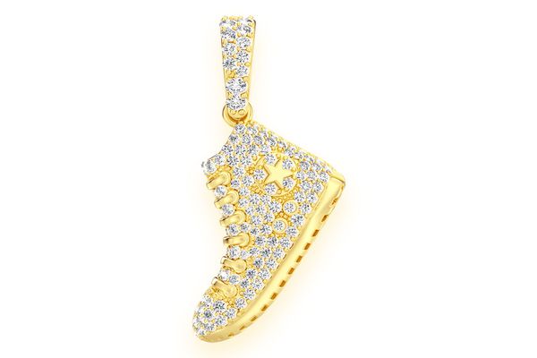 Sneaker Diamond Pendant 14k Solid Gold 0.45ctw