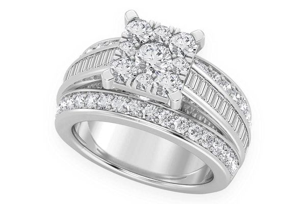 2.00ctw - Cathedral Channel Baguette - Diamond Engagement Ring - All Natural