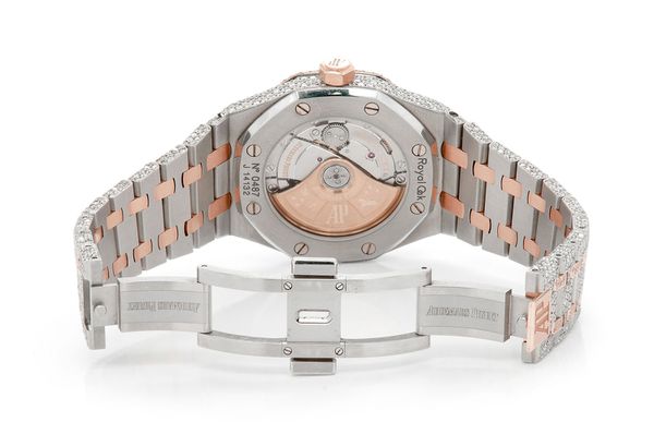 Audemars Piguet Royal Oak 18k Rose Gold & Steel 41MM - Fully Iced Out