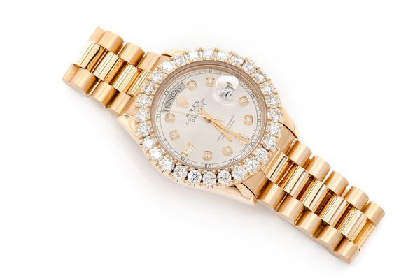 Rolex Day Date 36MM 18k Yellow Gold (18038) - 5.50ctw Diamond Bezel