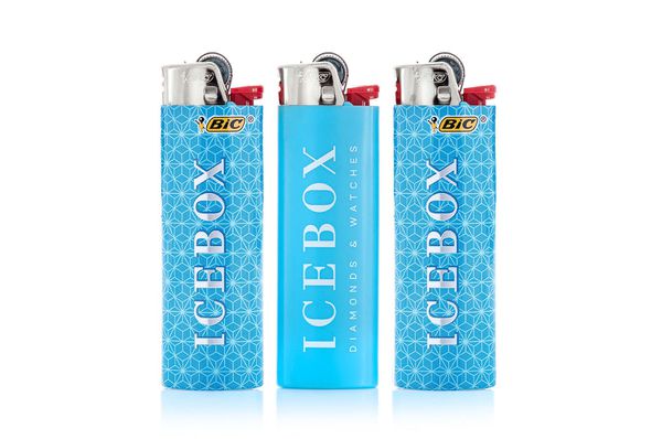 Icebox Set Of 3 Blue Lighters