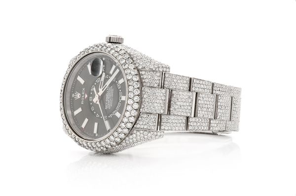 Rolex Sky Dweller 42MM Steel (326934) - 24.00ctw Fully Iced Out