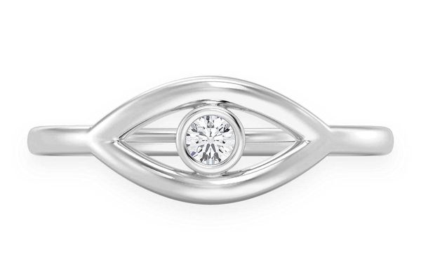 Evil Eye Diamond Ring 14k Solid Gold 0.05ctw 