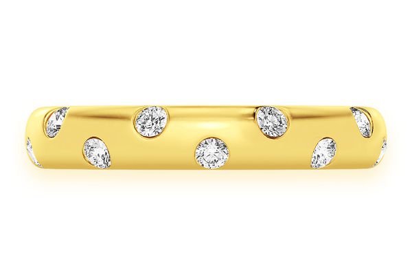 Staggered Bezel Set Diamond Band 14k Solid Gold 0.40ctw