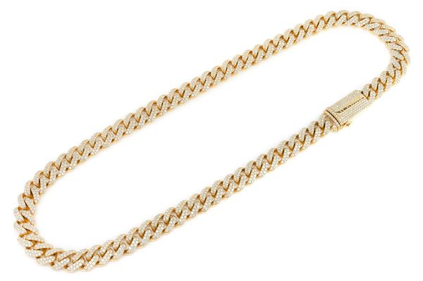 12MM Miami Cuban Necklace 14k   24.25ctw