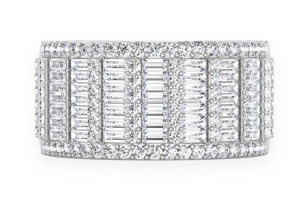 Super Baguette & Round Diamond Band 14k Solid Gold 2.75ctw 