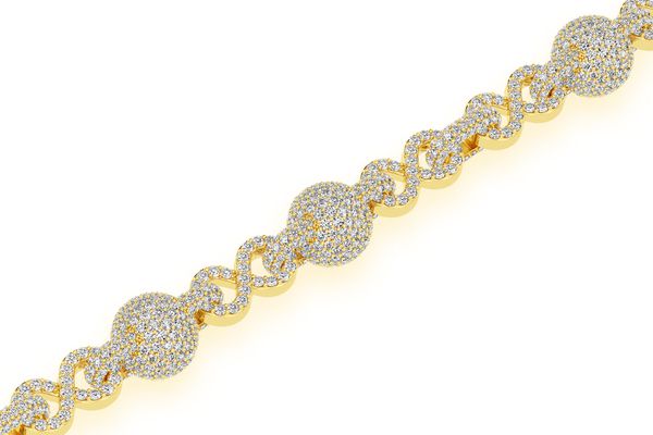 Figure Eight Sphere Diamond Bracelet 14k Solid Gold 13.00ctw