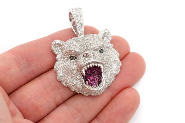 bear diamond pendant