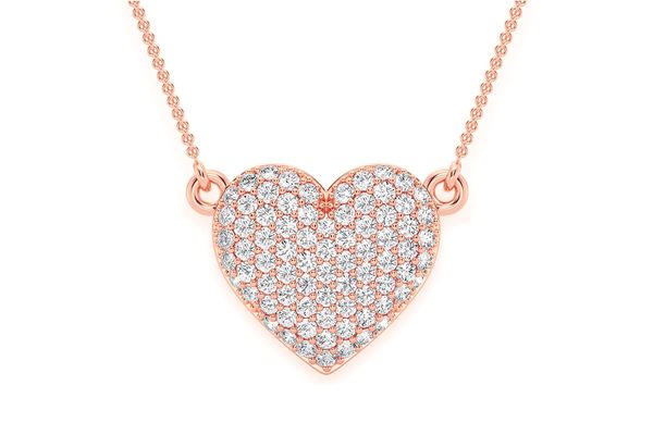 Bubbly Heart Diamond Necklace Connected 14k Solid Gold 0.25ctw