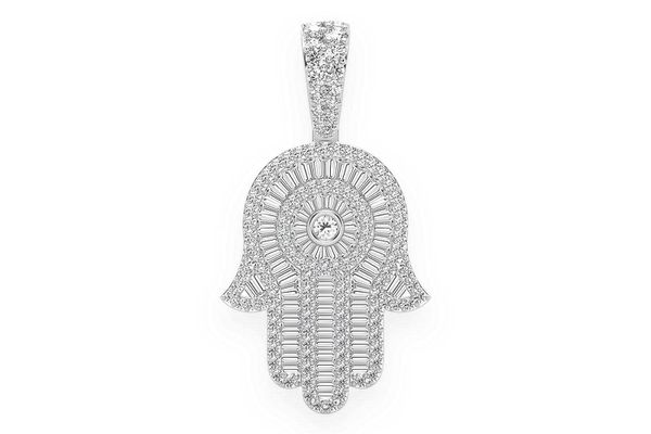 Hamsa Diamond Pendant 14k Solid Gold 2.10ctw