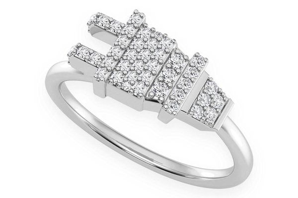 Plug Diamond Ring 14k Solid Gold 0.20ctw 