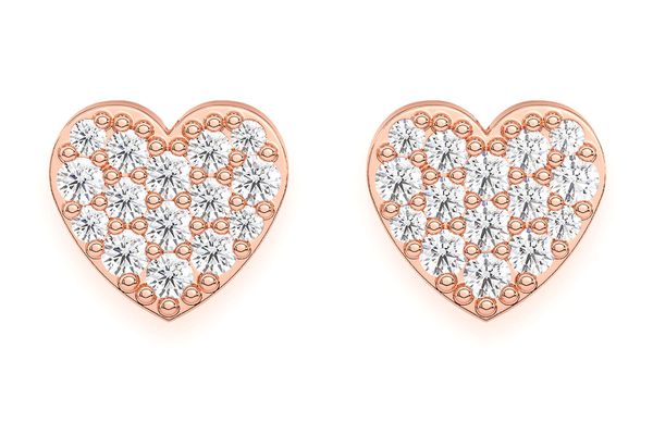 Heart Stud Diamond Earrings 14k Solid Gold 0.25ctw