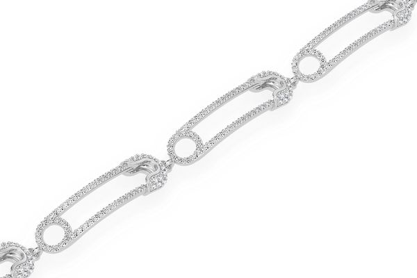 Paperclip Contour Diamond Bracelet 14k Solid Gold 2.75ctw