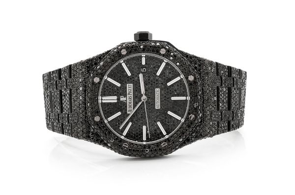 Icebox Audemars Piguet Royal Oak 41MM Steel Fully Iced Out Blacked Out Diamonds