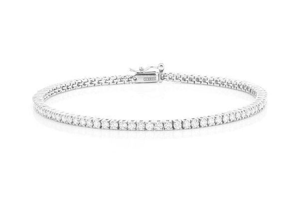 2pt Prong Set Diamond Tennis Bracelet 14k Solid Gold 2.00ctw