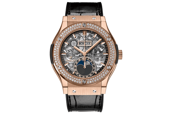 Hublot - Classic Fusion Aerofusion Moonphase King Gold Diamonds - 547.ox.0180.lr.1104 - King Gold (rb442)