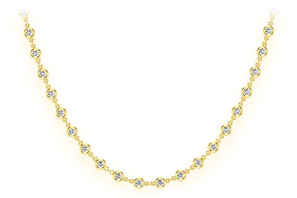 Eternity Round Bezel Set Diamond Necklace 14k Solid Gold 3.75ctw