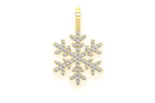 Snowflake Diamond Pendant 14k Solid Gold 0.35ctw