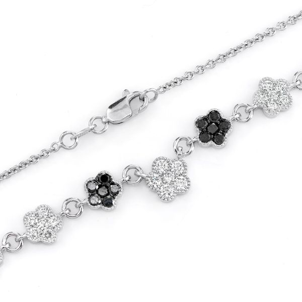 Black & White Diamond Clover Chain 14k Solid Gold 5.00ctw