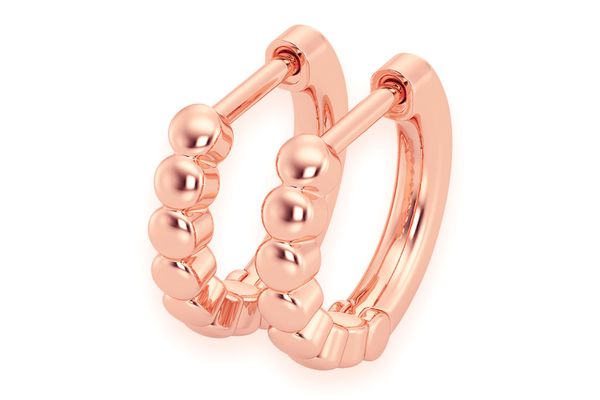 Icebox Bubbles Huggie Hoop Earrings 14k Solid Gold