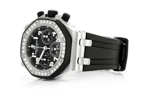 Audemars Piguet Olympian Factory Diamond Bezel Black Rubber Strap (mm/model)