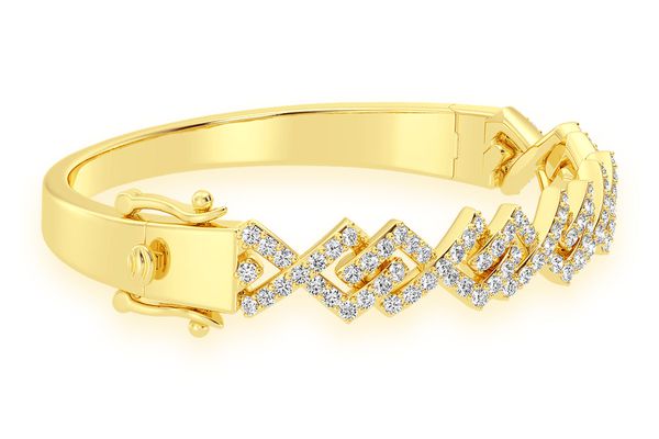 Geometric Infinity Diamond Bangle 14k Solid Gold 2.00ctw