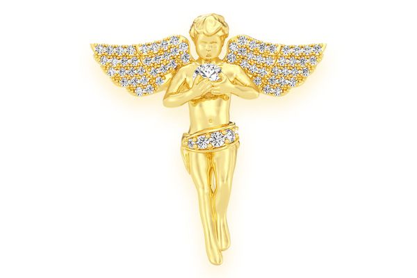 Angel Diamond Pendant 14k Solid Gold 0.33ctw