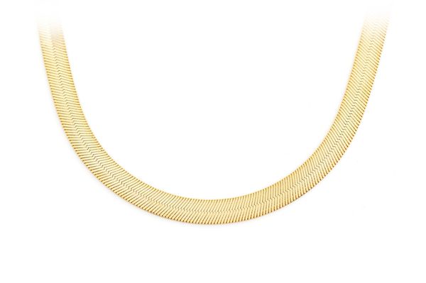 5.5MM Herringbone 14k Solid Gold Chain 20in