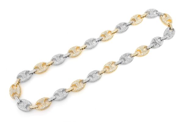 14MM Mariner Link Diamond Chain 14k Solid Gold 30.25ctw