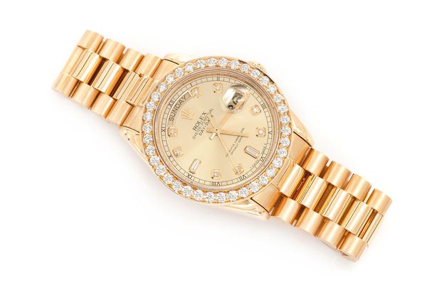 Rolex Day Date 36MM 18k Yellow Gold (18038) - 2.75ctw Diamond Bezel