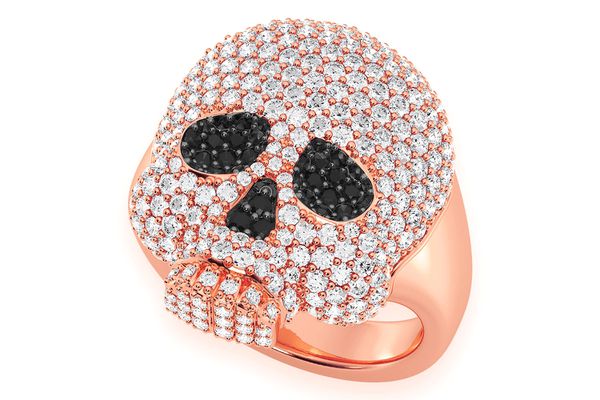 Jawless Skull Diamond Ring 14k Solid Gold 2.00ctw