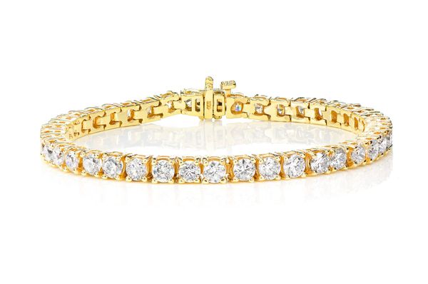 22ptr Prong Set Diamond Tennis Bracelet 14k Solid Gold 8.30ctw