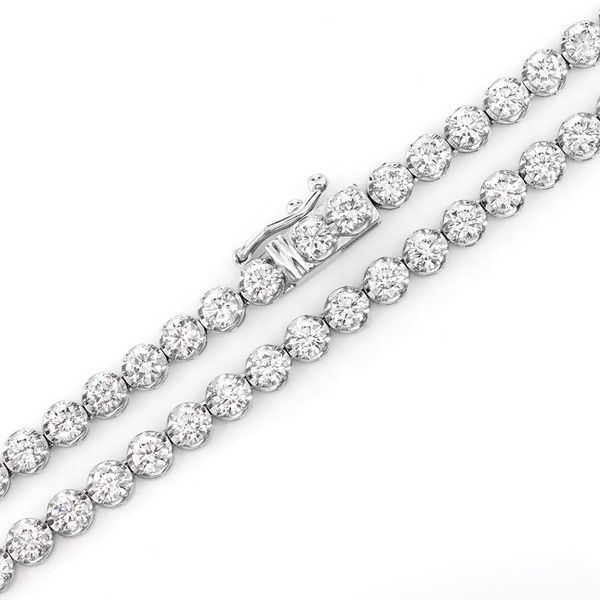 13pt Crown Set Diamond Tennis Necklace 14k Solid Gold 16.00ctw 