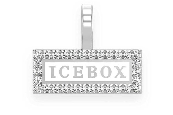 Icebox Logo Diamond Pendant 14k Solid Gold .10ctw