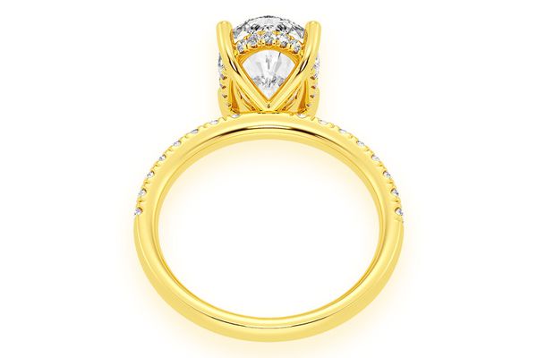 Thinn - 3.00ct Oval Solitaire - One Row Under Halo - Diamond Engagement Ring - All Natural Vs Diamonds