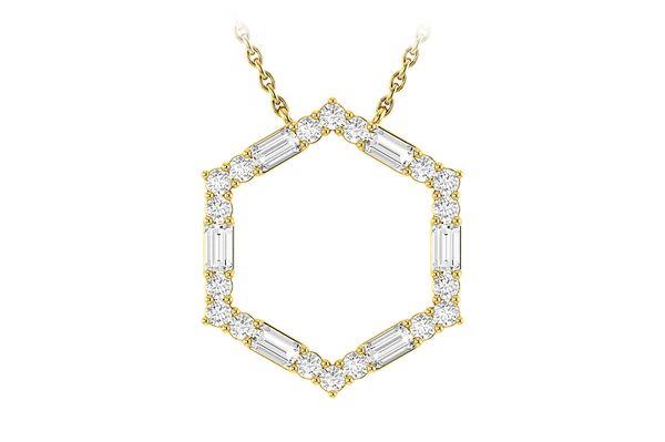 Hexagon Baguette Pendant 14k   .25ctw