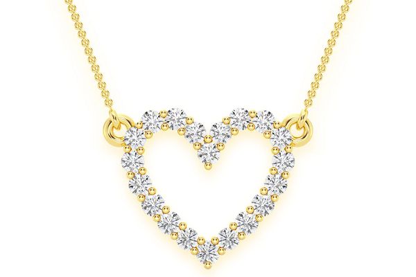 Heart Diamond Pendant 14k Solid Gold 0.15ctw