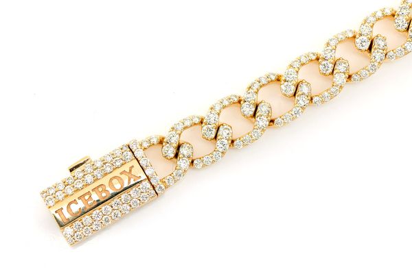 8MM Elongated Miami Cuban Diamond Bracelet 14k Solid Gold 6.25ctw