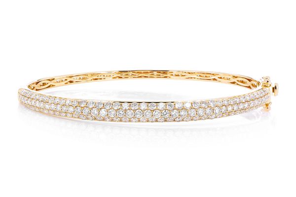 Bubbly Two-sided Diamond Bangle Bracelet 4.00ctw 14k Solid Gold